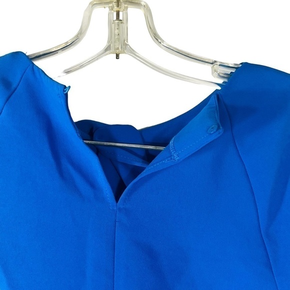 ZARA electric blue front crossover cropped blouse long sleeve keyhole size XS - Picture 8 of 15